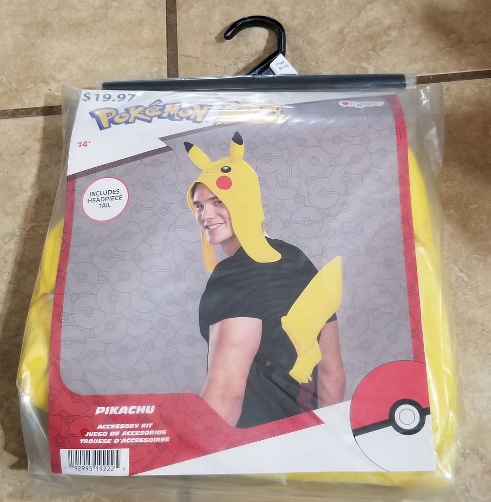 Disguise Pokemon Pikachu 2pc Adult Costume Accessory Kit (Headpiece & Tail)
